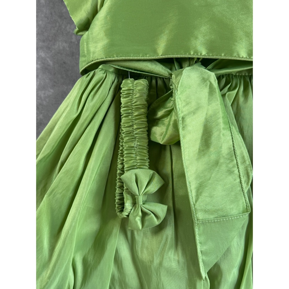 Tip Top Kids Lime Green Bubble Hem Dress Bolero Headband Set 18M - Picture 4 of 5